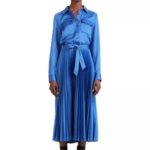 Derek Lam 10 Crosby | Kenza Pleated Midi Shirt Dress
